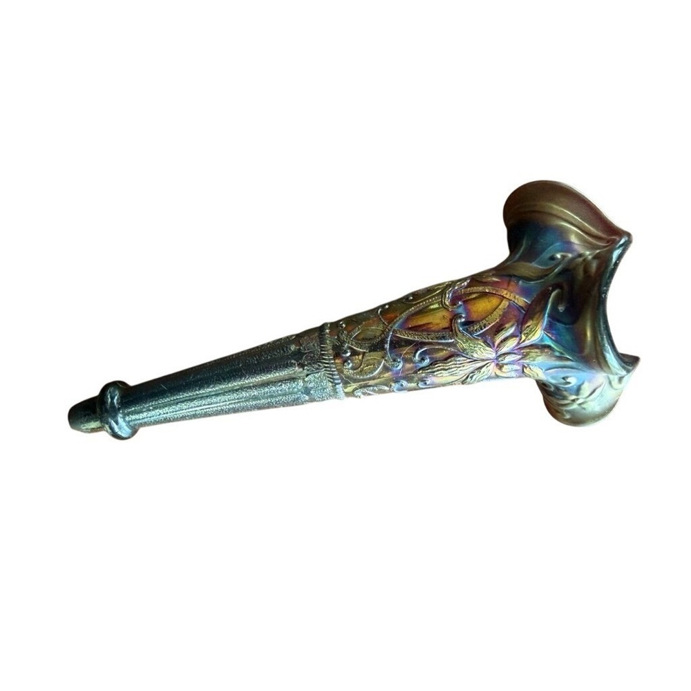 Northwood Carnival‎ Glass Wishbone Epergne Lily Horn Amethyst Iridescent Antique